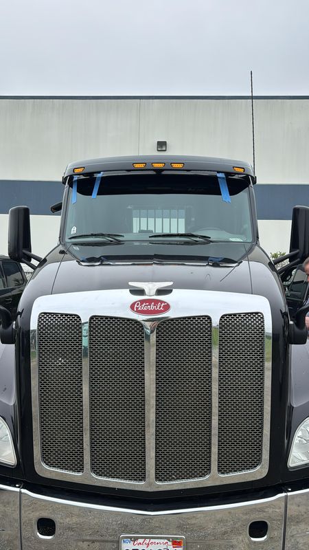 Peterbilt semi-truck windshield replacement — commercial fleet service in the Inland Empire